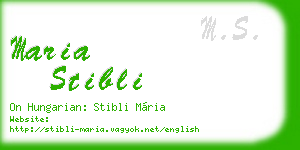 maria stibli business card